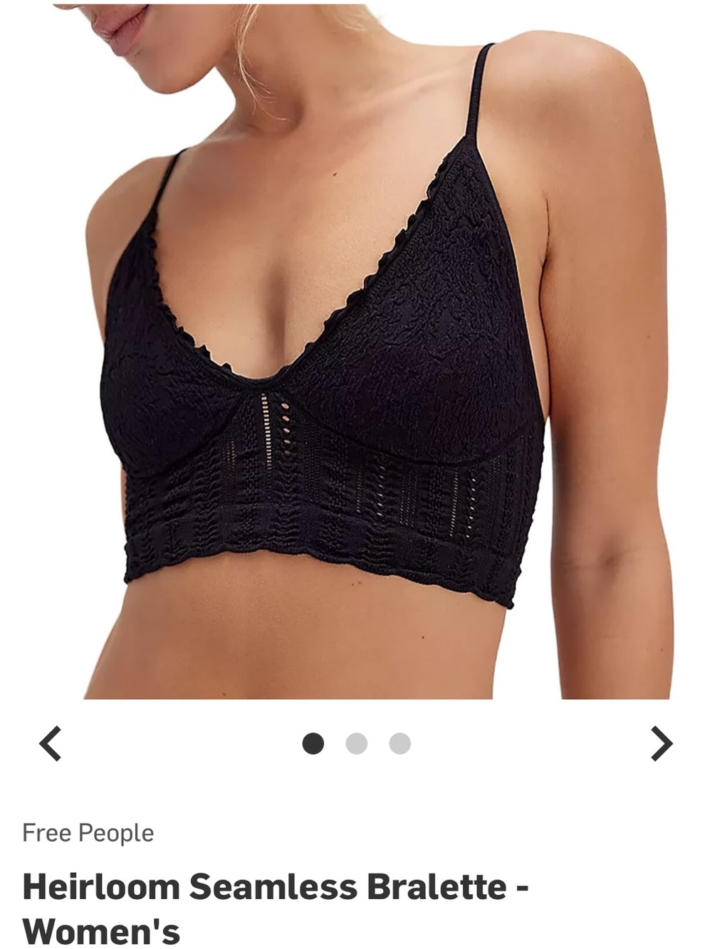 Free People Black Lace Seamless Bralette